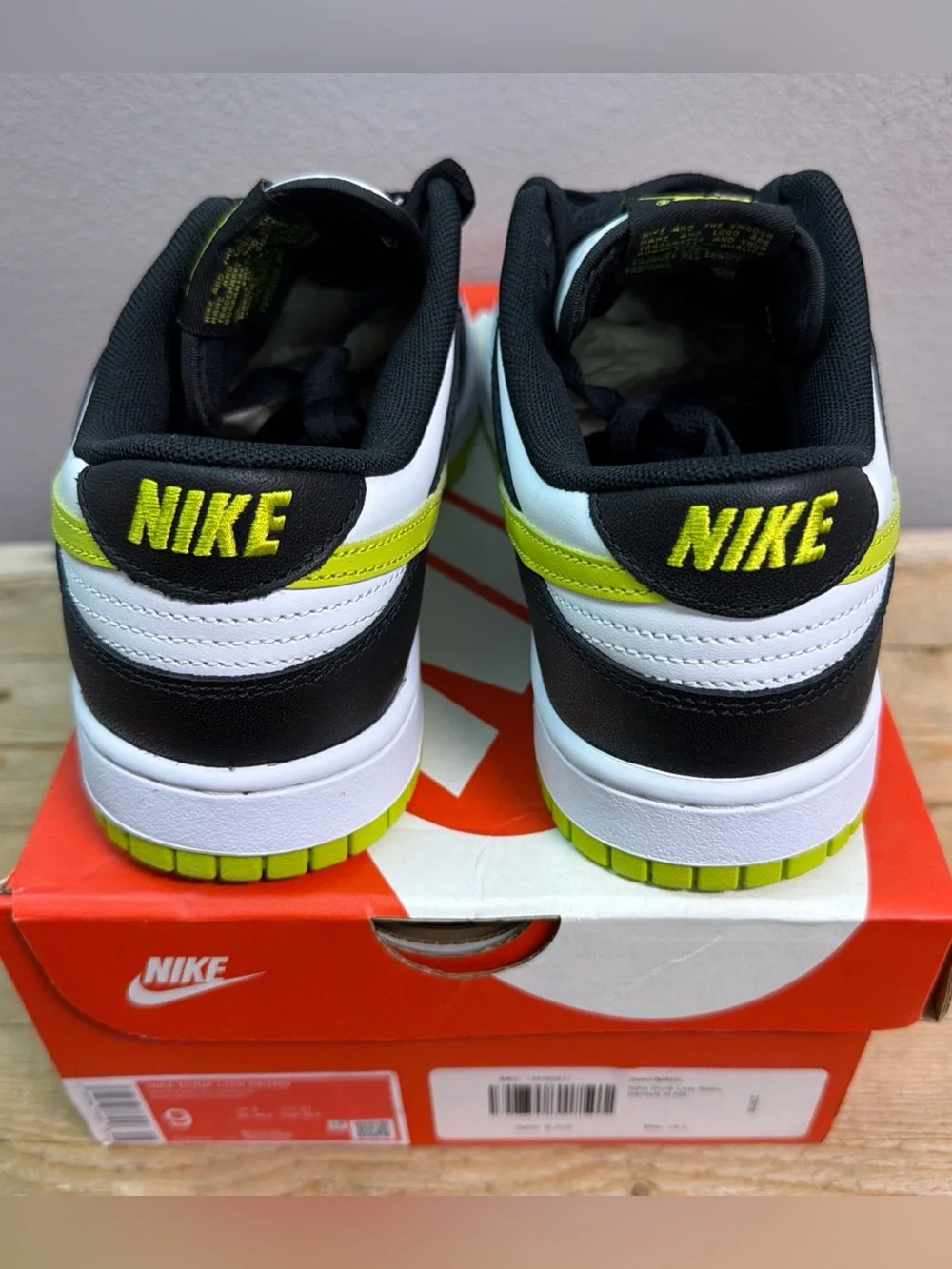 Nike Dunk Low Men’s Sneakers - Black/White/Volt Green
